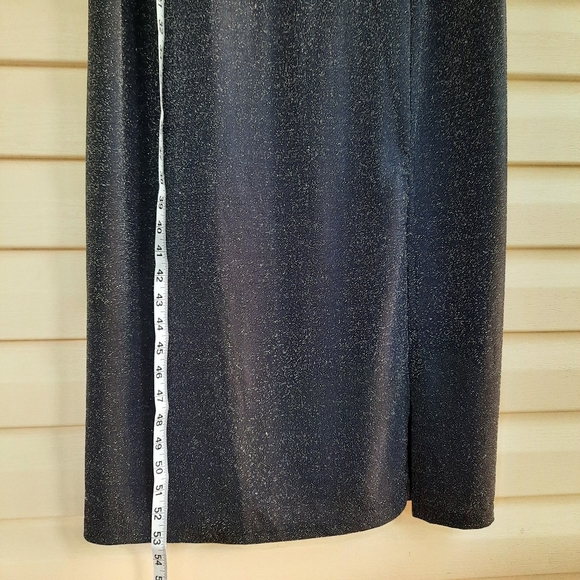 New Look Curves Navy Blue Shimmer Silver Metallic Womens Maxi Dress Plus Size 20 - Picture 7 of 13